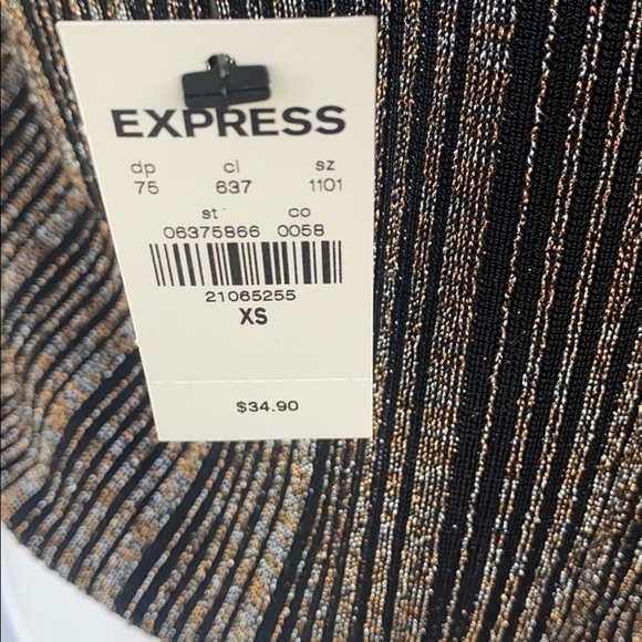 Express - Crop Black & Gold Glitter Stripe Tank Top Size XS - Picture 7 of 7